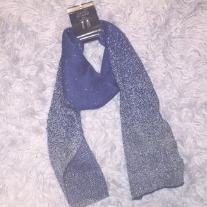 NWT Blue and Gold Sparkly Winter Scarf